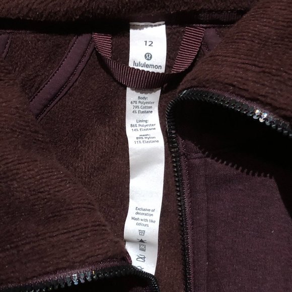 Women's Lululemon Cropped Full-Zip Plush Times Fleece Jacket - Picture 10 of 16